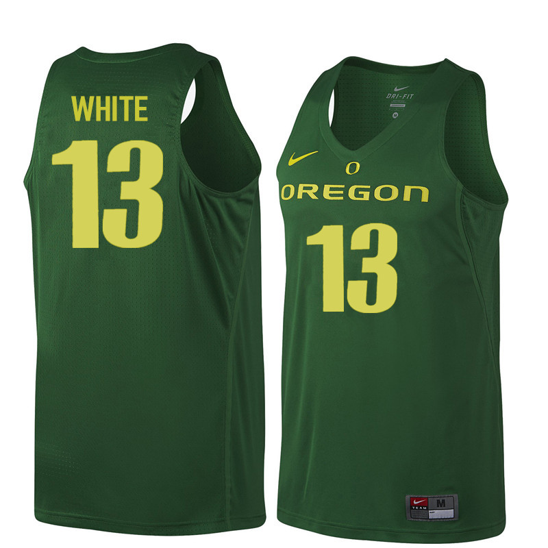 Men Oregon Ducks #13 Paul White College Basketball Jerseys Sale-Dark Green - Click Image to Close